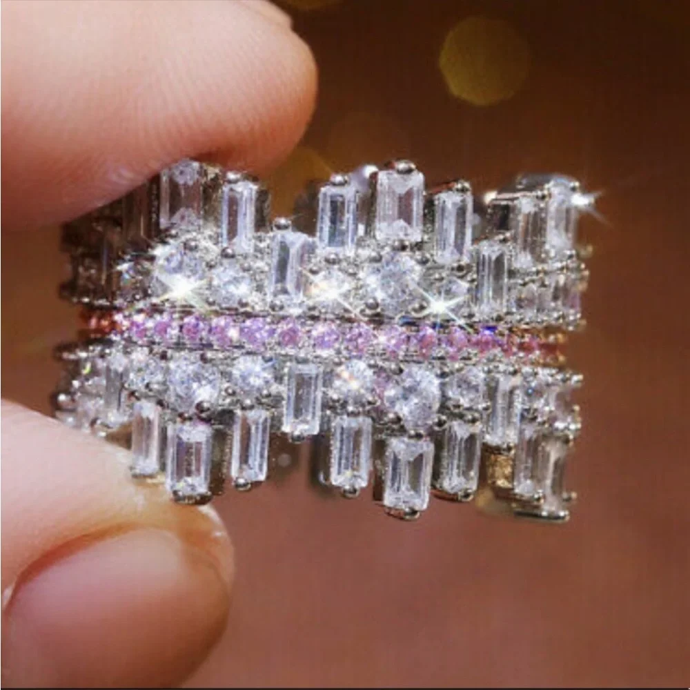 New 925 STERLING SILVER Diamond LUXURY Ring - Picture 6 of 10